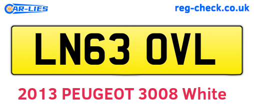 LN63OVL are the vehicle registration plates.