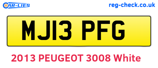 MJ13PFG are the vehicle registration plates.