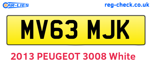 MV63MJK are the vehicle registration plates.