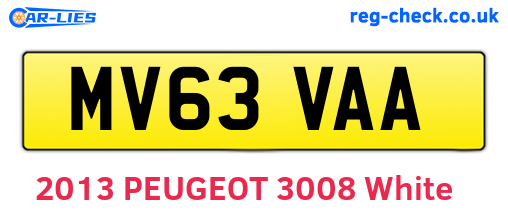 MV63VAA are the vehicle registration plates.