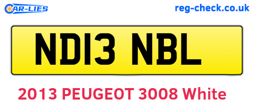 ND13NBL are the vehicle registration plates.