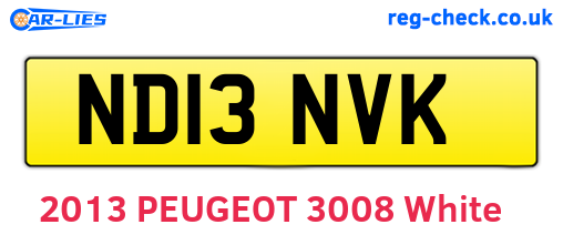 ND13NVK are the vehicle registration plates.