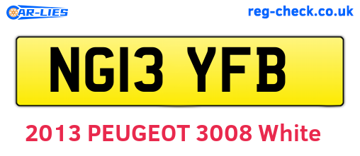 NG13YFB are the vehicle registration plates.