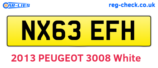 NX63EFH are the vehicle registration plates.