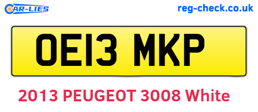 OE13MKP are the vehicle registration plates.
