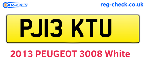 PJ13KTU are the vehicle registration plates.