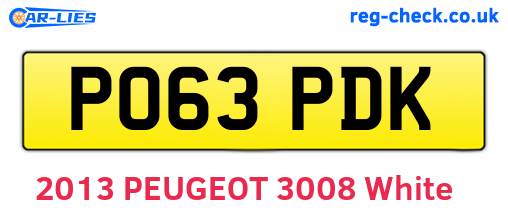 PO63PDK are the vehicle registration plates.