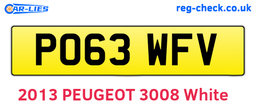PO63WFV are the vehicle registration plates.