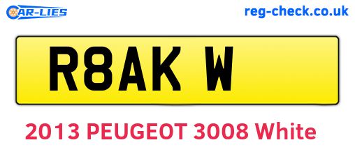 R8AKW are the vehicle registration plates.