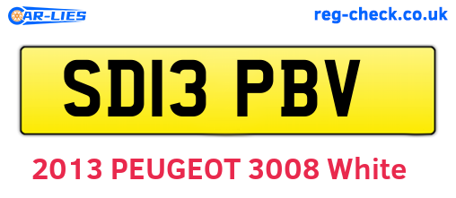 SD13PBV are the vehicle registration plates.