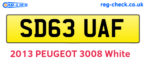 SD63UAF are the vehicle registration plates.