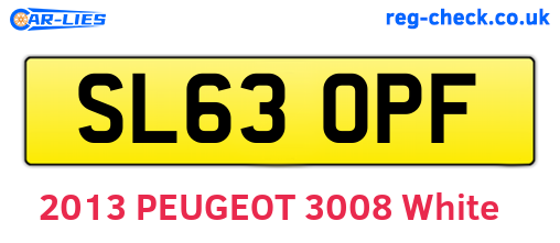 SL63OPF are the vehicle registration plates.