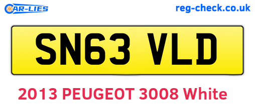 SN63VLD are the vehicle registration plates.