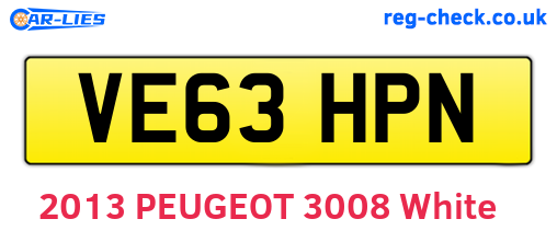 VE63HPN are the vehicle registration plates.