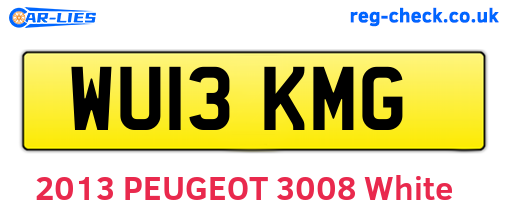 WU13KMG are the vehicle registration plates.