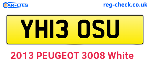 YH13OSU are the vehicle registration plates.