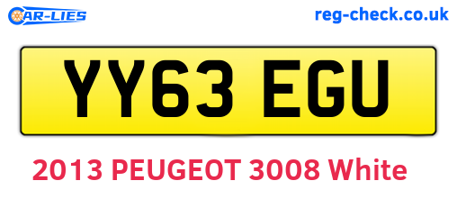 YY63EGU are the vehicle registration plates.
