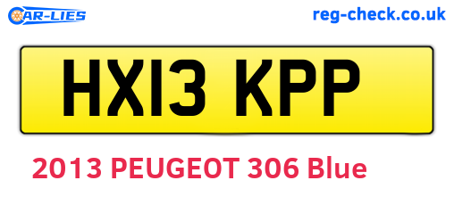 HX13KPP are the vehicle registration plates.