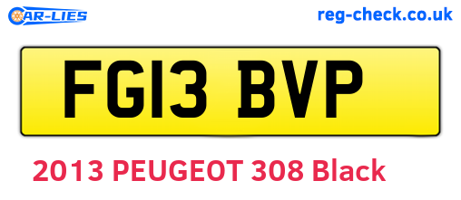 FG13BVP are the vehicle registration plates.