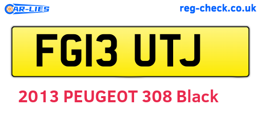 FG13UTJ are the vehicle registration plates.