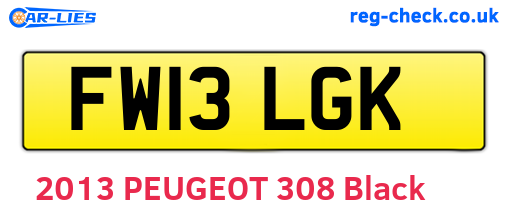FW13LGK are the vehicle registration plates.