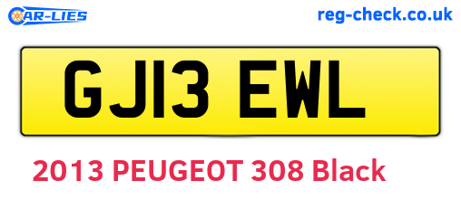 GJ13EWL are the vehicle registration plates.