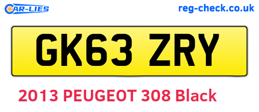 GK63ZRY are the vehicle registration plates.
