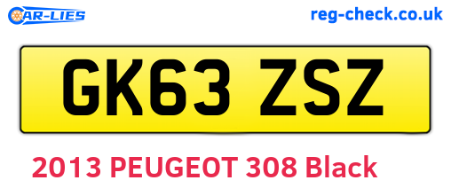 GK63ZSZ are the vehicle registration plates.