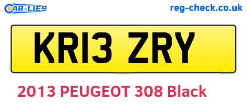 KR13ZRY are the vehicle registration plates.