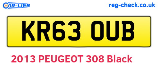 KR63OUB are the vehicle registration plates.