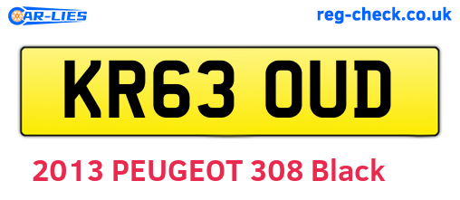 KR63OUD are the vehicle registration plates.