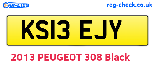 KS13EJY are the vehicle registration plates.