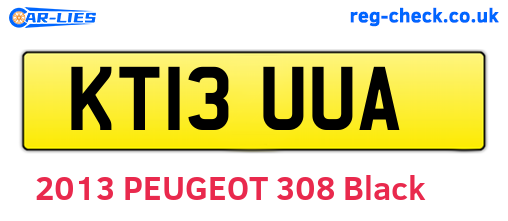 KT13UUA are the vehicle registration plates.
