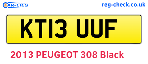 KT13UUF are the vehicle registration plates.