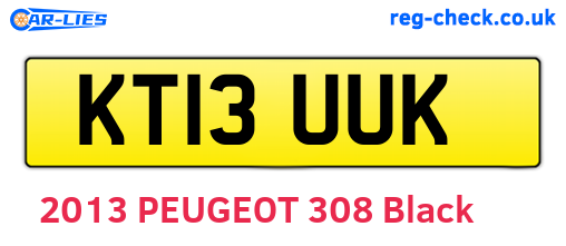 KT13UUK are the vehicle registration plates.