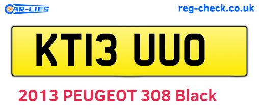 KT13UUO are the vehicle registration plates.