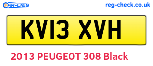KV13XVH are the vehicle registration plates.