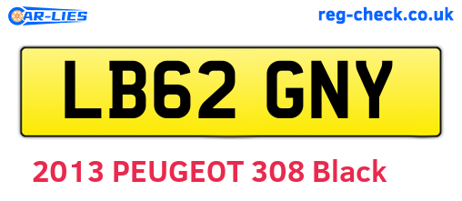 LB62GNY are the vehicle registration plates.