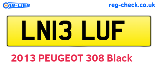 LN13LUF are the vehicle registration plates.