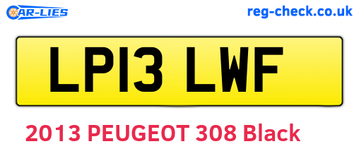 LP13LWF are the vehicle registration plates.