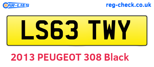 LS63TWY are the vehicle registration plates.