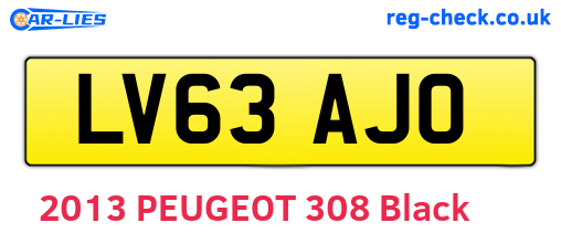 LV63AJO are the vehicle registration plates.