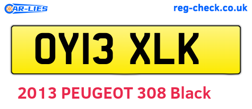 OY13XLK are the vehicle registration plates.