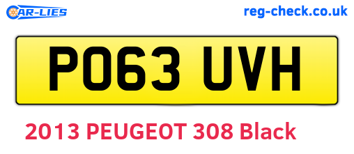 PO63UVH are the vehicle registration plates.