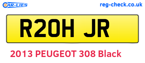 R20HJR are the vehicle registration plates.