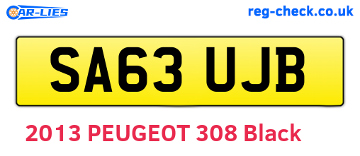 SA63UJB are the vehicle registration plates.