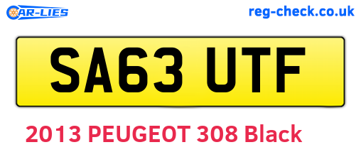SA63UTF are the vehicle registration plates.