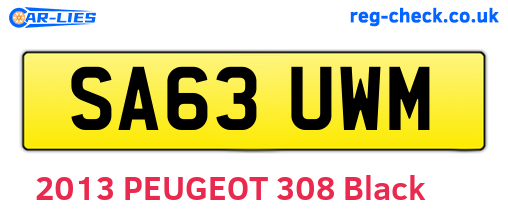 SA63UWM are the vehicle registration plates.