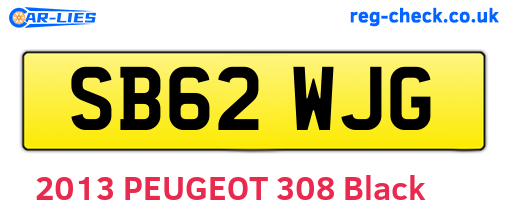 SB62WJG are the vehicle registration plates.