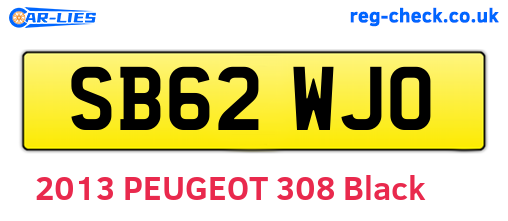SB62WJO are the vehicle registration plates.